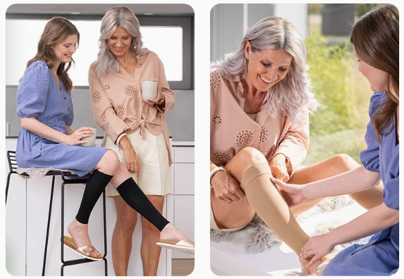 Person standing with visible varicose veins
