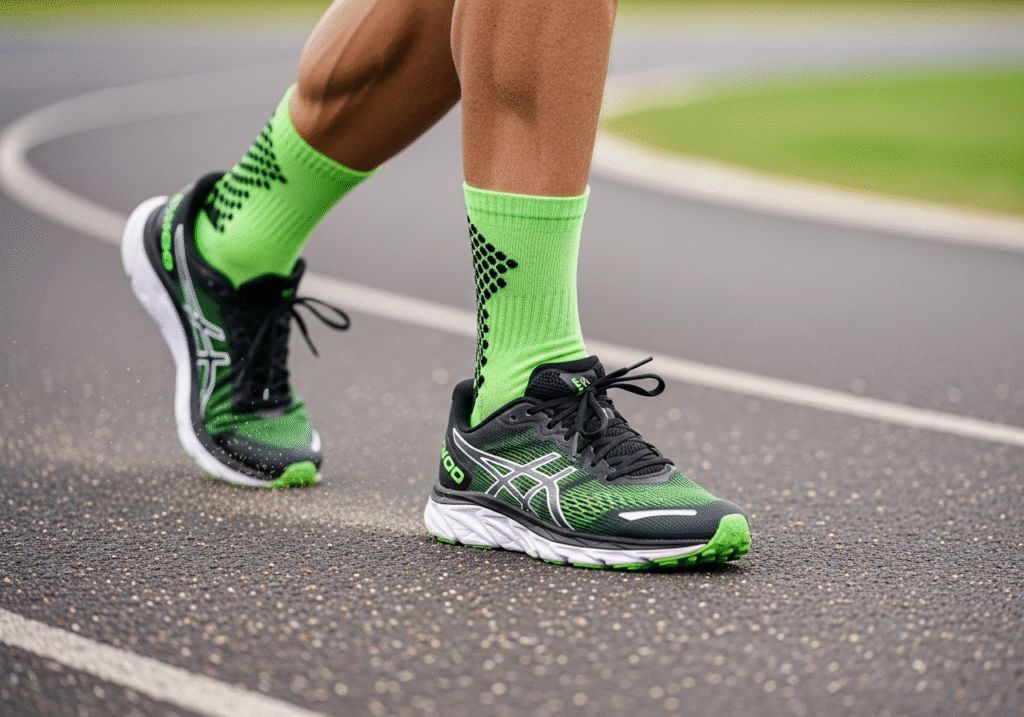 grip socks inside running shoes