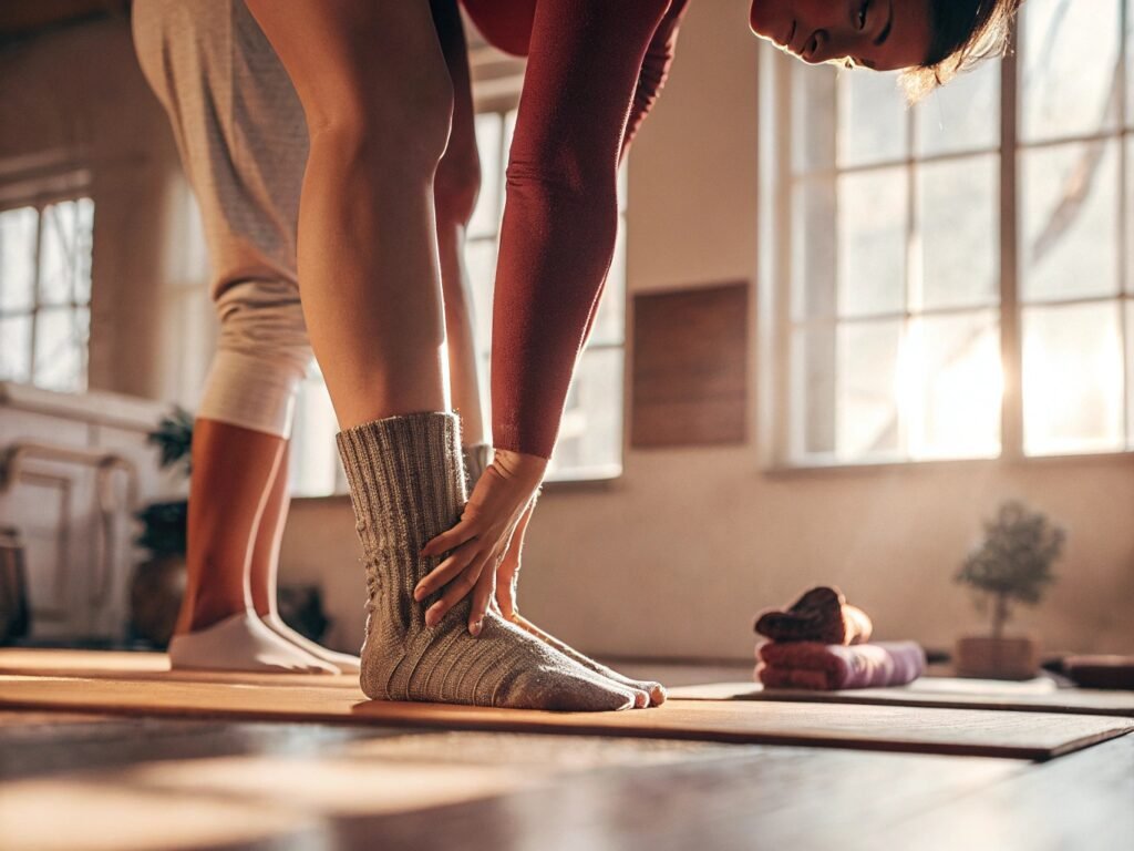 yoga with grip socks