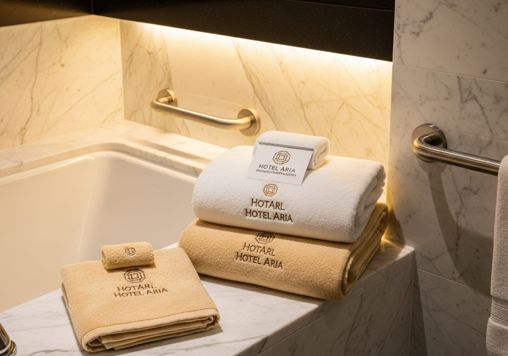 guest wearing grip socks in hotel spa