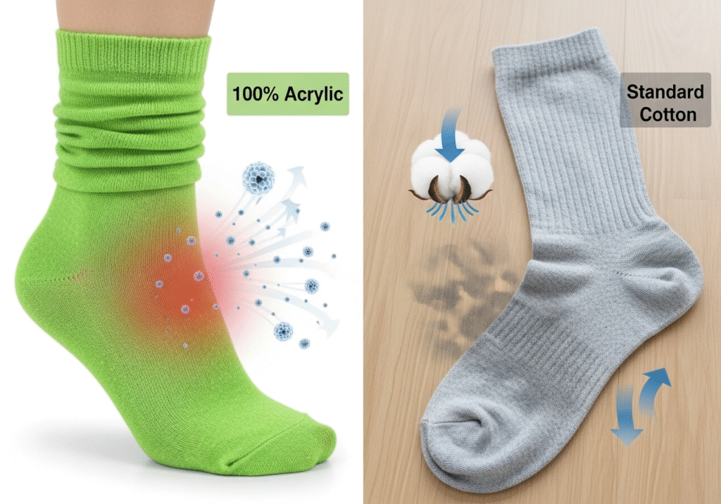 a pile of cheap, poorly made socks