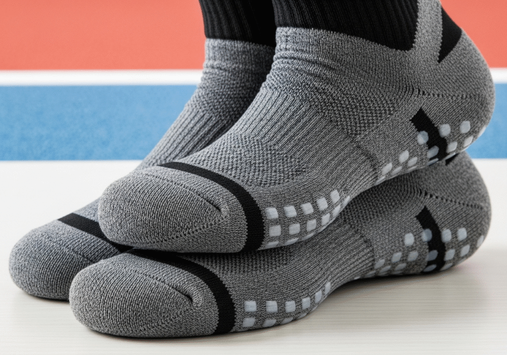 professional athlete wearing high-performance grip socks