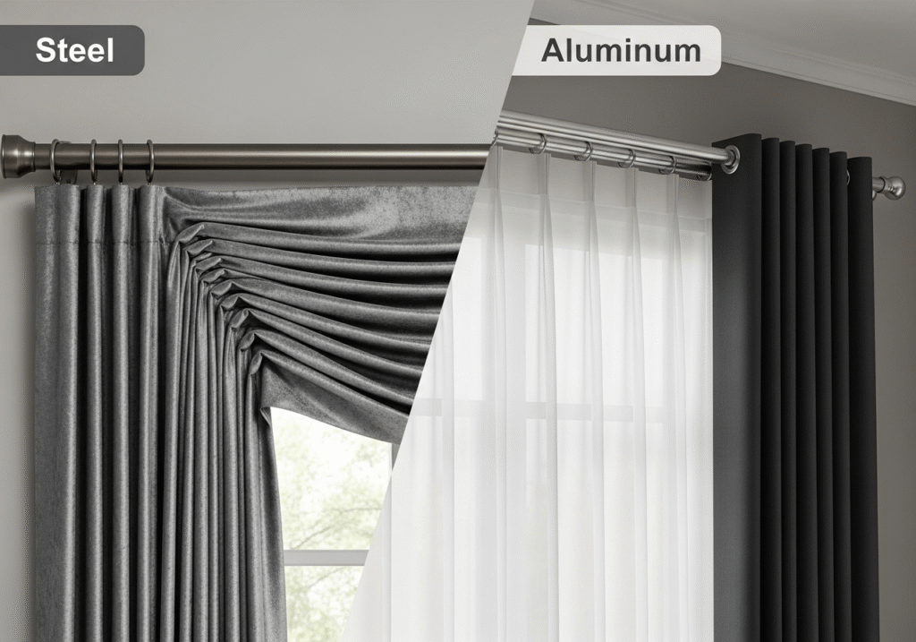 Strength comparison of aluminum and steel curtain tracks