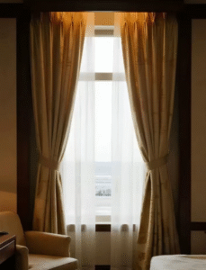 What trends in finishes make curtain tracks suitable for luxury hotels?